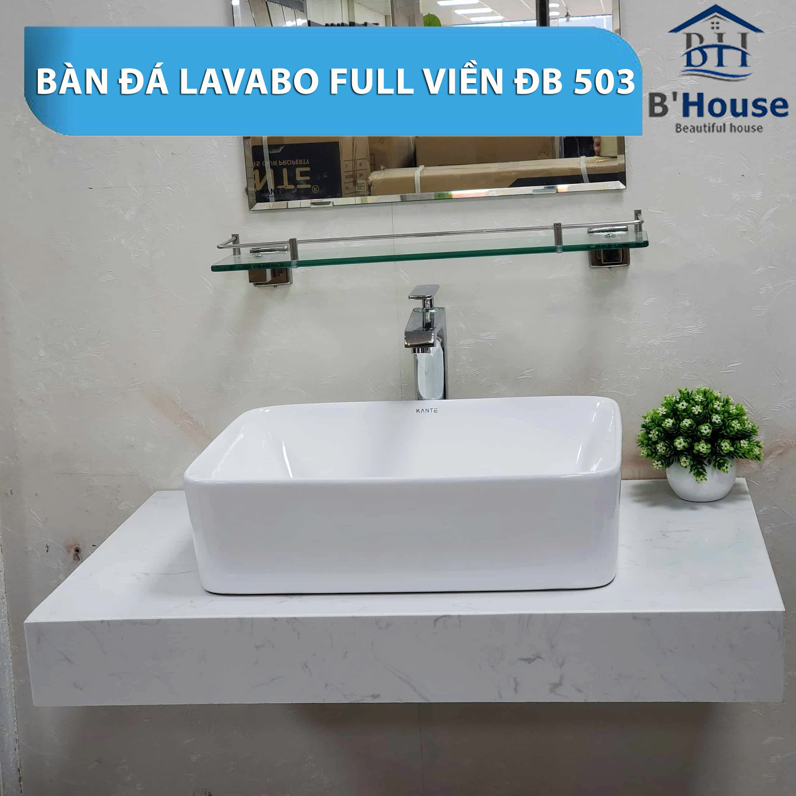 BÀN ĐÁ LAVABO FULL VIỀN BĐ 503