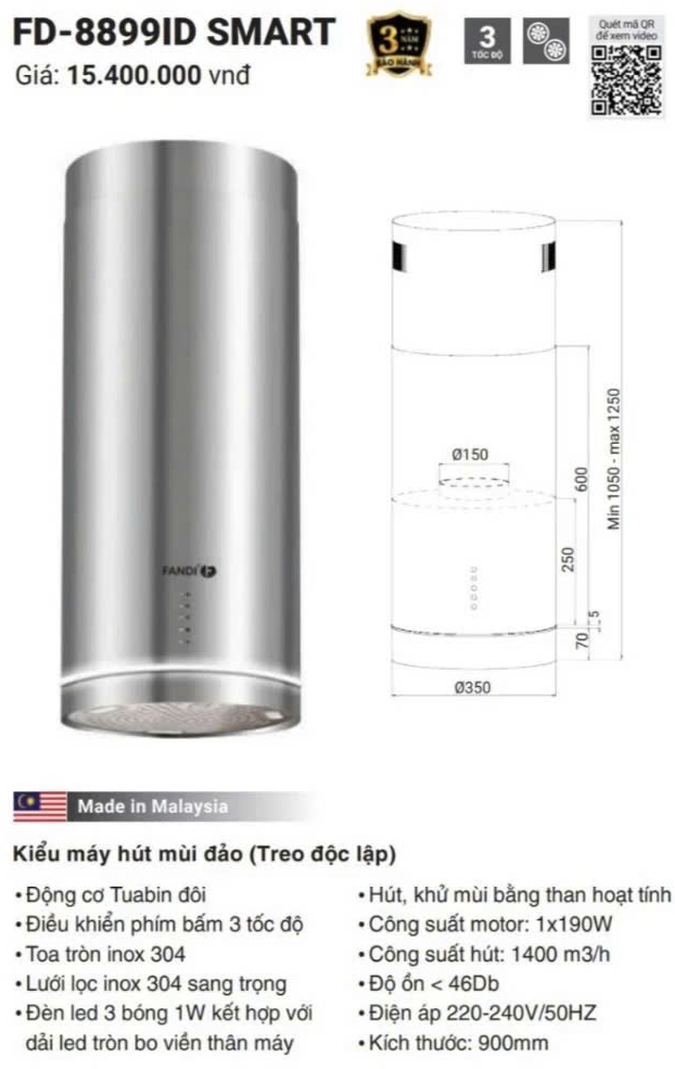 Máy hút mùi Canzy CZ 7038GBB | CZ 7038GB | Mẫu máy độc lập | Máy hút mùi đảo