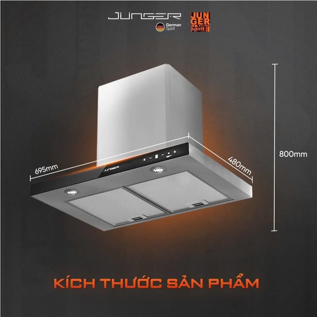 Máy Hút Mùi Junger HRJ-701 Bạc - Giải Pháp Tuyệt Vời Cho Không Gian Bếp Hiện Đại