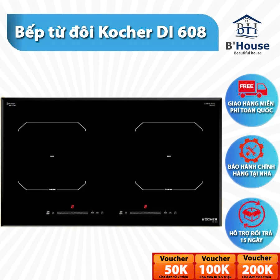 bếp từ đôi cao cấp bếp từ mặt kính Keramik bếp từ Inverter tiết kiệm điện