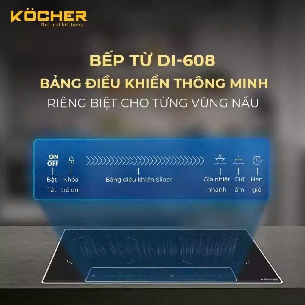 bếp từ đôi cao cấp bếp từ mặt kính Keramik bếp từ Inverter tiết kiệm điện