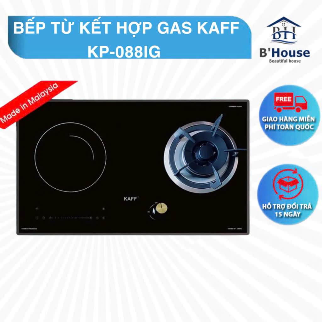 bếp từ kết hợp gas KAFF KF-088IG bếp từ gas KAFF bếp từ kết hợp gas chính hãng bếp từ KAFF giá rẻ