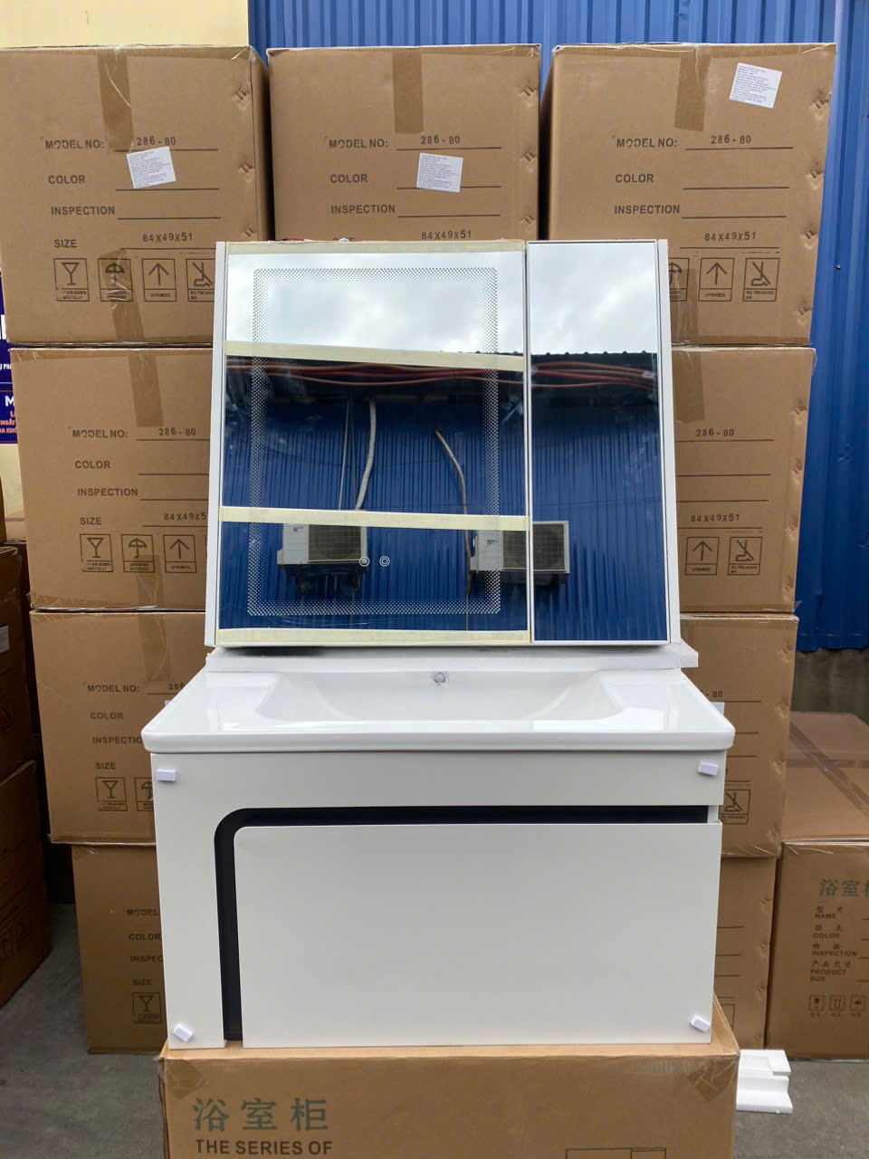 Bộ Tủ Gương Phòng Tắm, Tủ Lavabo Đẹp, Tủ Lavabo Phòng Tắm SUS 910