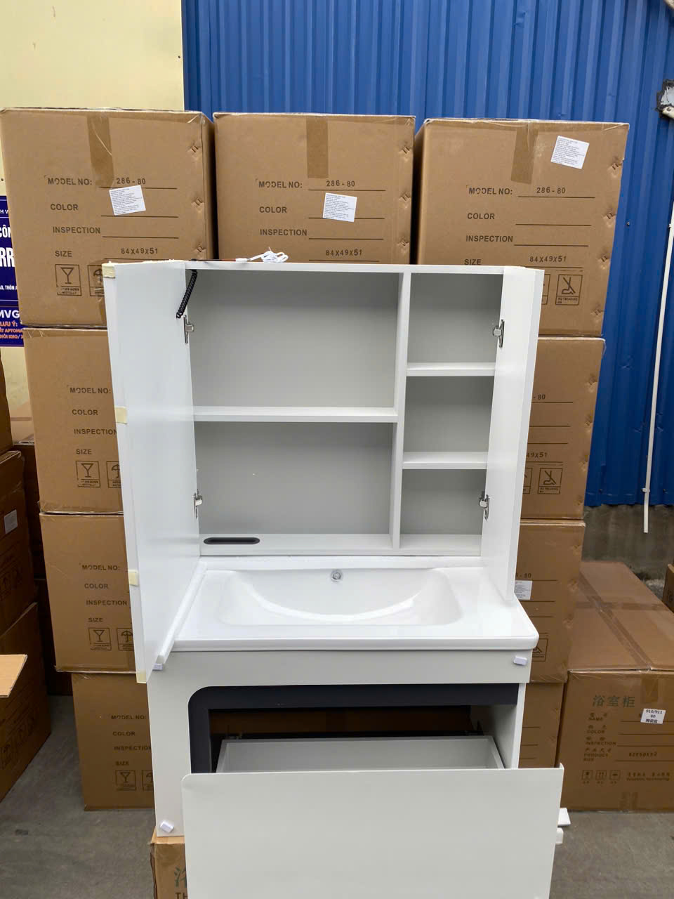 Bộ Tủ Gương Phòng Tắm, Tủ Lavabo Đẹp, Tủ Lavabo Phòng Tắm SUS 910