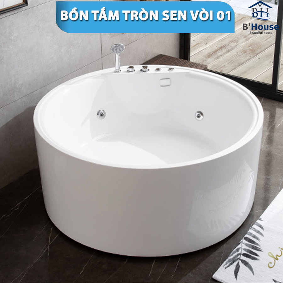 Bồn Tắm Massage Tròn Bồn Tắm Tròn Gắn Massage 01