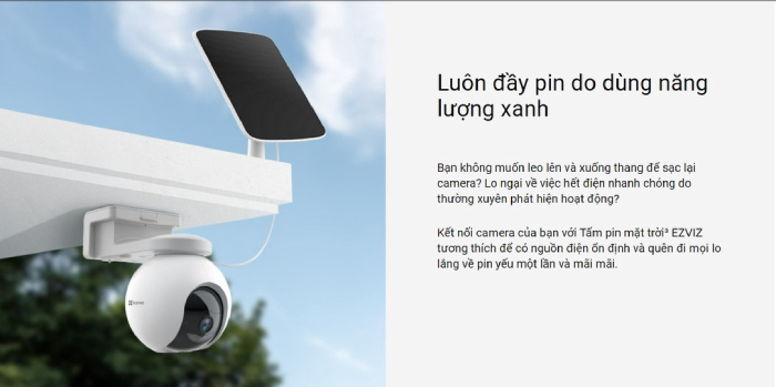 Camera ngoài trời sử dụng PIN năng lượng mặt trời