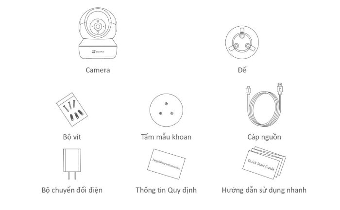 Trọn bộ sản phẩm Camera C6N do NSX cung cấp