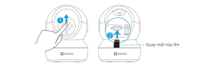 Hướng dẫn cách lắp thẻ nhớ SD vào Camera Ezviz C6N