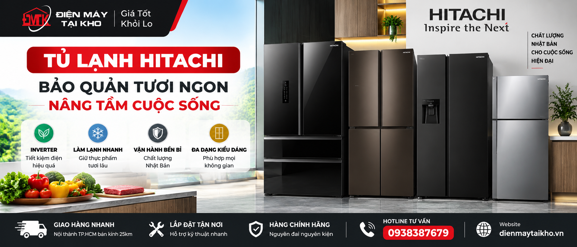 Tủ Lạnh Hitachi Chính Hãng – Tiết Kiệm Điện, Giá Tốt