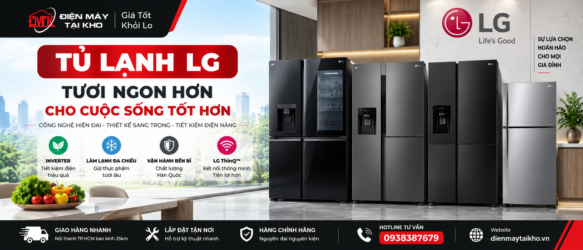 Tủ Lạnh LG – Đa Dạng Dung Tích, Thiết Kế Hiện Đại, Tiết Kiệm Điện