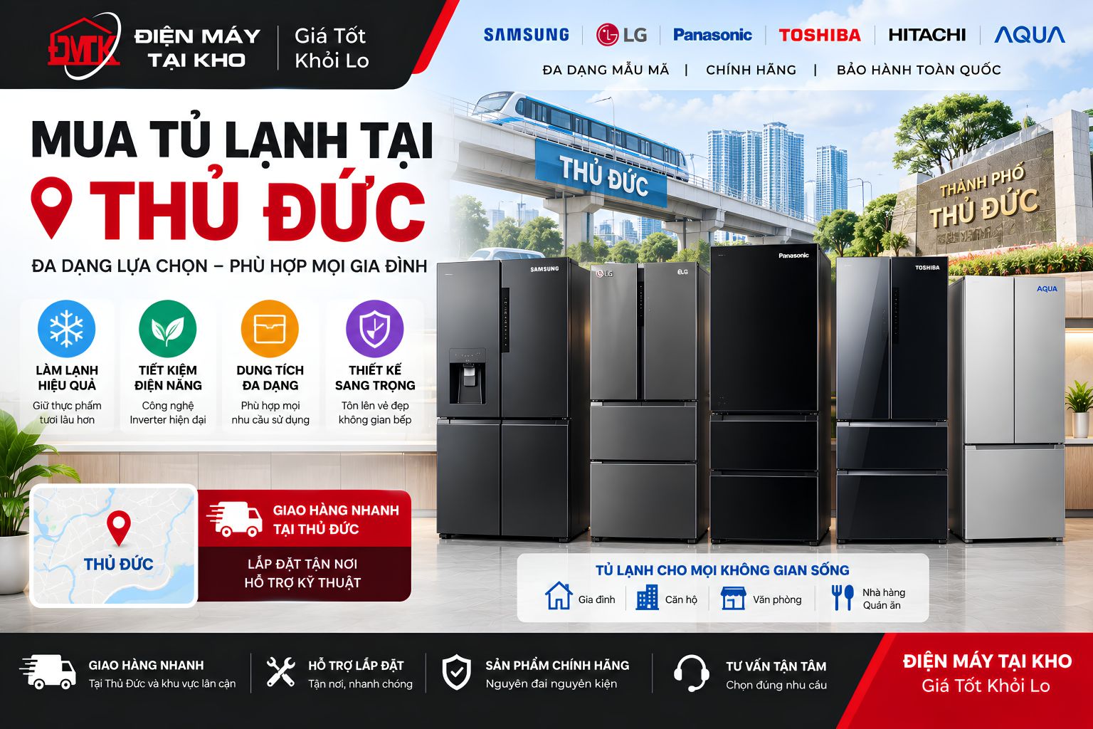 Mua Tủ Lạnh Tại Thủ Đức – Đa Dạng Mẫu Mã, Giao Hàng Nhanh