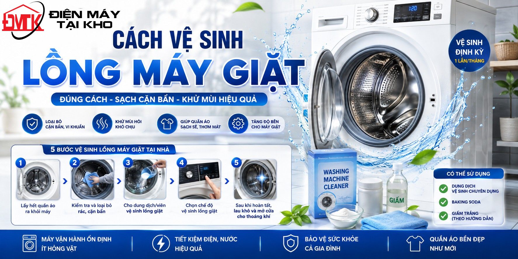 Cách Vệ Sinh Lồng Máy Giặt Đúng Cách Tại Nhà