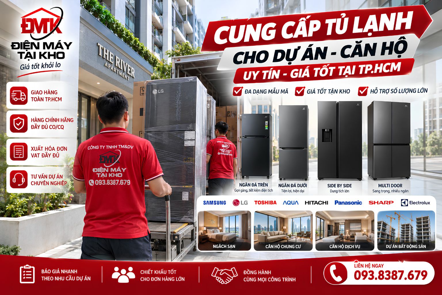 Cung Cấp Tủ Lạnh Cho Dự Án - Căn Hộ Uy Tín Giá Tốt TP.HCM