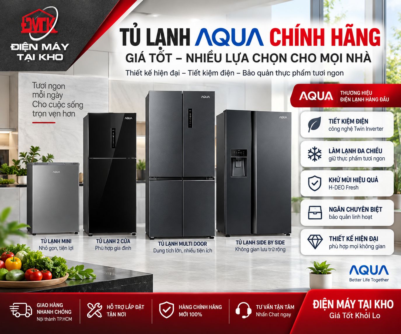 Tủ Lạnh AQUA Chính Hãng, Giá Tốt – Nên Mua Loại Nào 2026?
