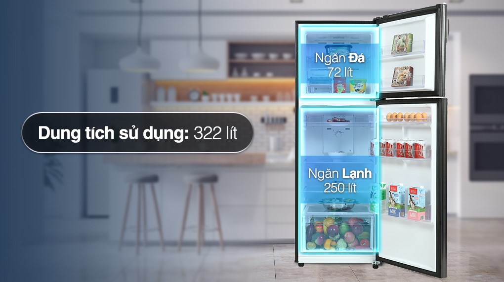 Tủ lạnh Samsung Inverter 322 Lít RT32K503JB1/SV có dung tích phù hợp cho gia đình từ 3-4 thành viên