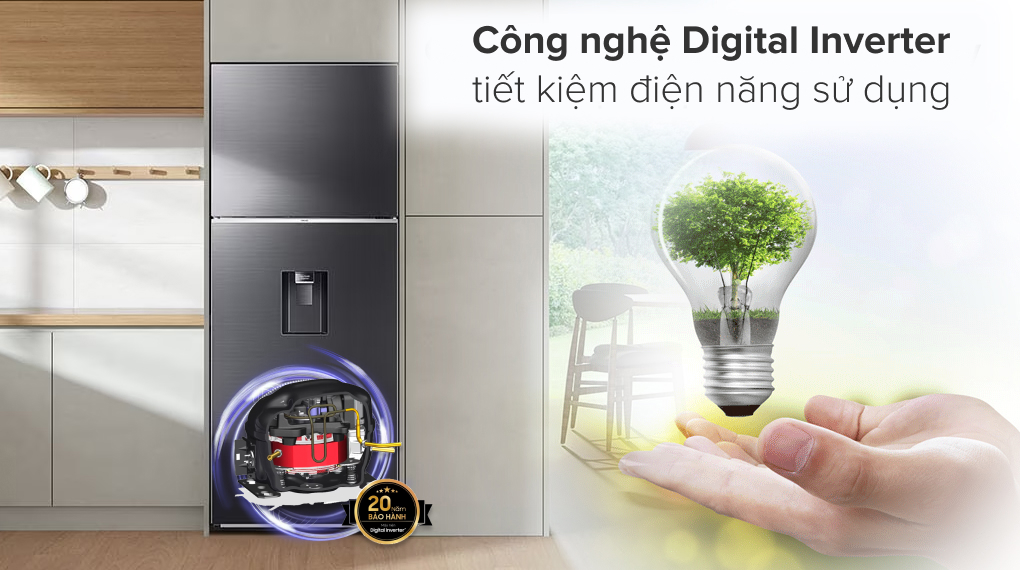 Tủ lạnh Samsung Inverter 406 lít RT42CG6584B1SV sở hữu công nghệ tiết kiệm điện năng hiệu quả