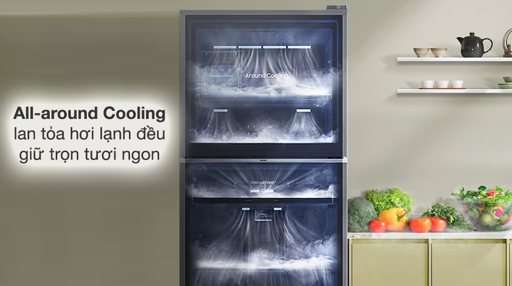 Công nghệ All-around Cooling của Tủ lạnh Samsung Inverter 406 lít RT42CG6584B1SV giúp giữ thực phẩm tươi ngon