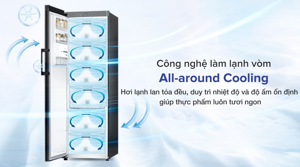 Tủ lạnh Samsung Inverter 323 lít RZ32T744535/SV bảo quản thực phẩm tốt hơn nhờ công nghệ làm lạnh vòm tiên tiến