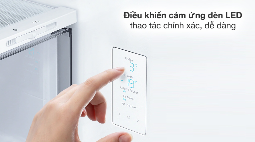 Dễ dàng điều khiển mọi chế độ của tủ lạnh Samsung Inverter 648 lít Multi Door Bespoke RF59CB66F8S/SV chỉ với một cái chạm