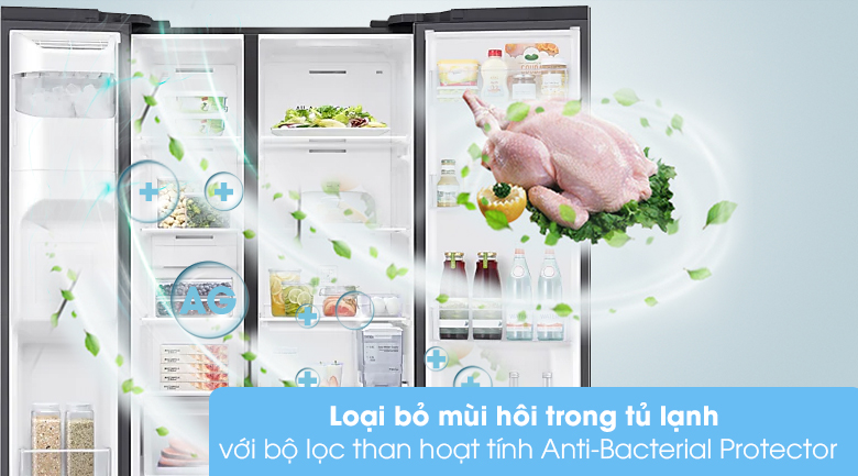 Không cần phải lo ngại về mùi hôi khó chịu khi sử dụng Tủ lạnh Samsung Inverter 616 lít Side By Side Family Hub RS64T5F01B4/SV
