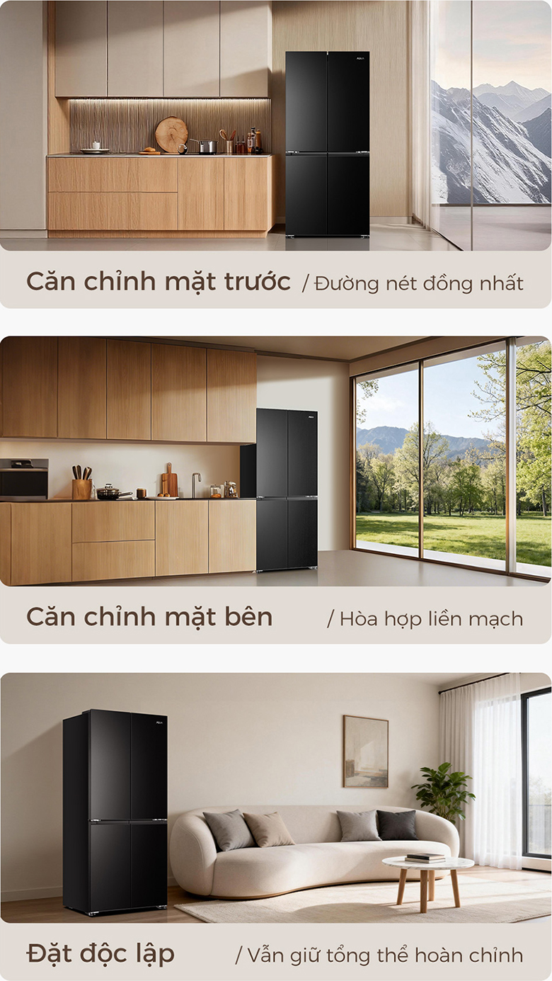 Tủ lạnh AQUA AQR-M570XA(FS) màu đen ánh sao