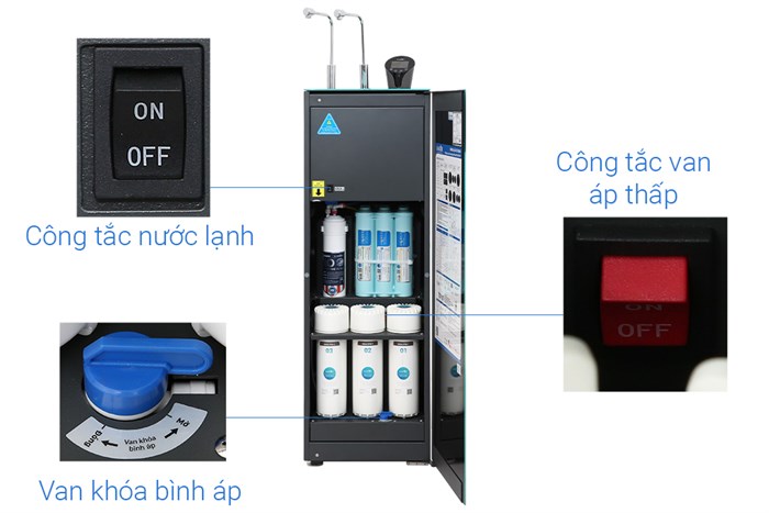 Máy lọc nước RO nóng nguội lạnh Hydrogen Karofi KAD-N91 10 lõi