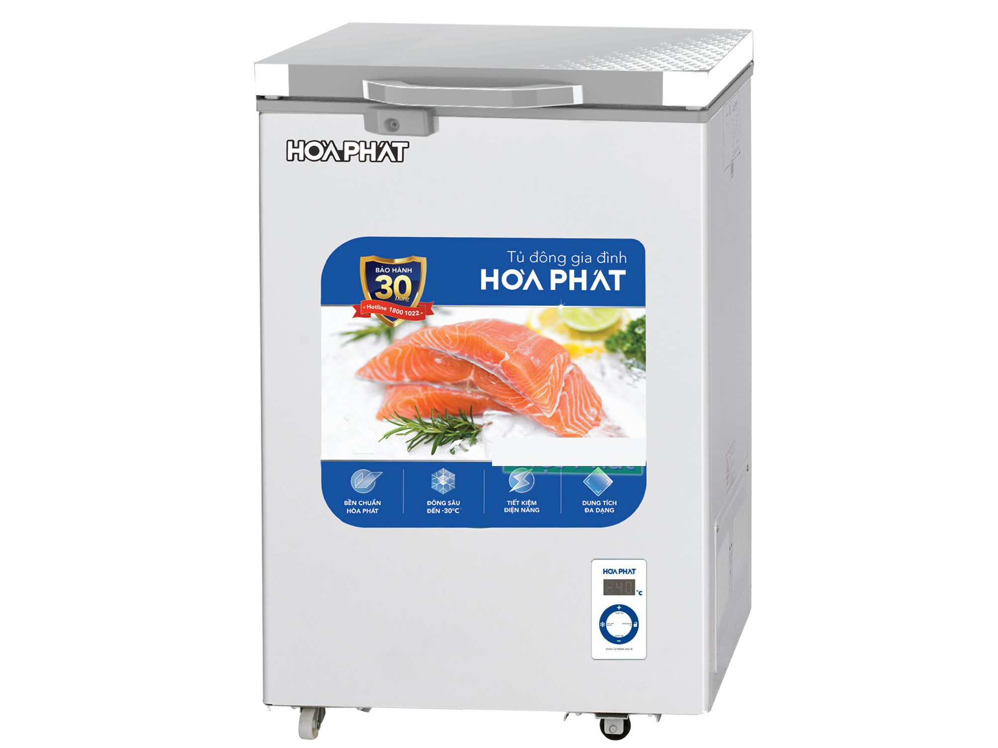 Tủ đông Hòa Phát mặt kính 1 ngăn 1 cánh 107 lít HPF AD6107.T1