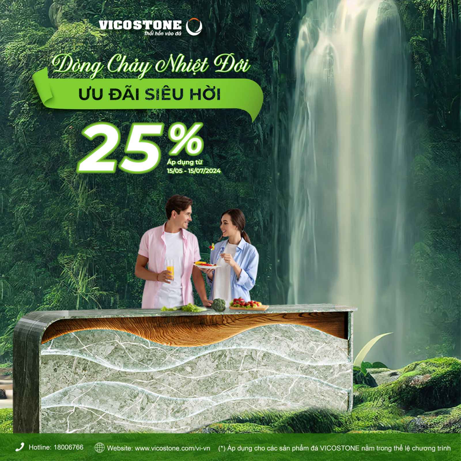 VICOSTONE DÒNG CHẢY NHIỆT ĐỚI - ƯU ĐÃI SIÊU HỜI 25%