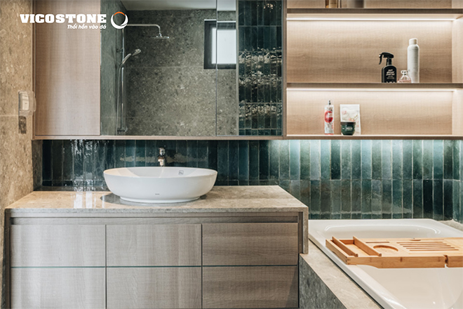 MÀU VICOSTONE CÁ TÍNH TRONG CĂN HỘ CỦA VỢ CHỒNG TRẺ