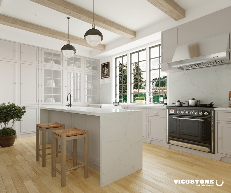 XU HƯỚNG ỨNG DỤNG ĐÁ VICOSTONE TRẮNG HUYỀN THOẠI