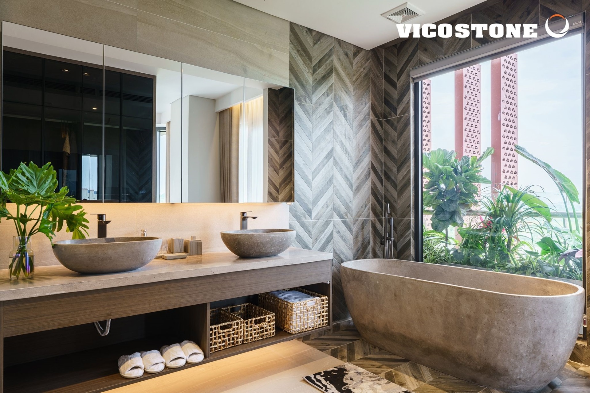 Không gian phòng tắm và lavabo tại Showroom Ái Linh Bắc Ninh