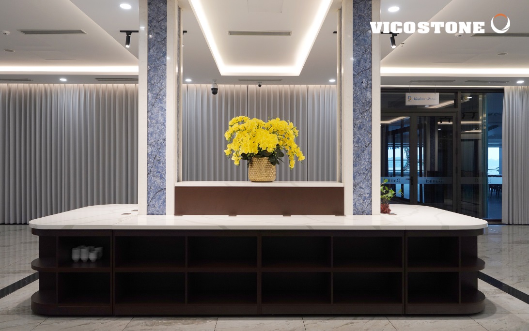 Chi tiết Vicostone Thunder Blue BQ8786 tại khu vực phục vụ khách sạn Danitel Hạ Long