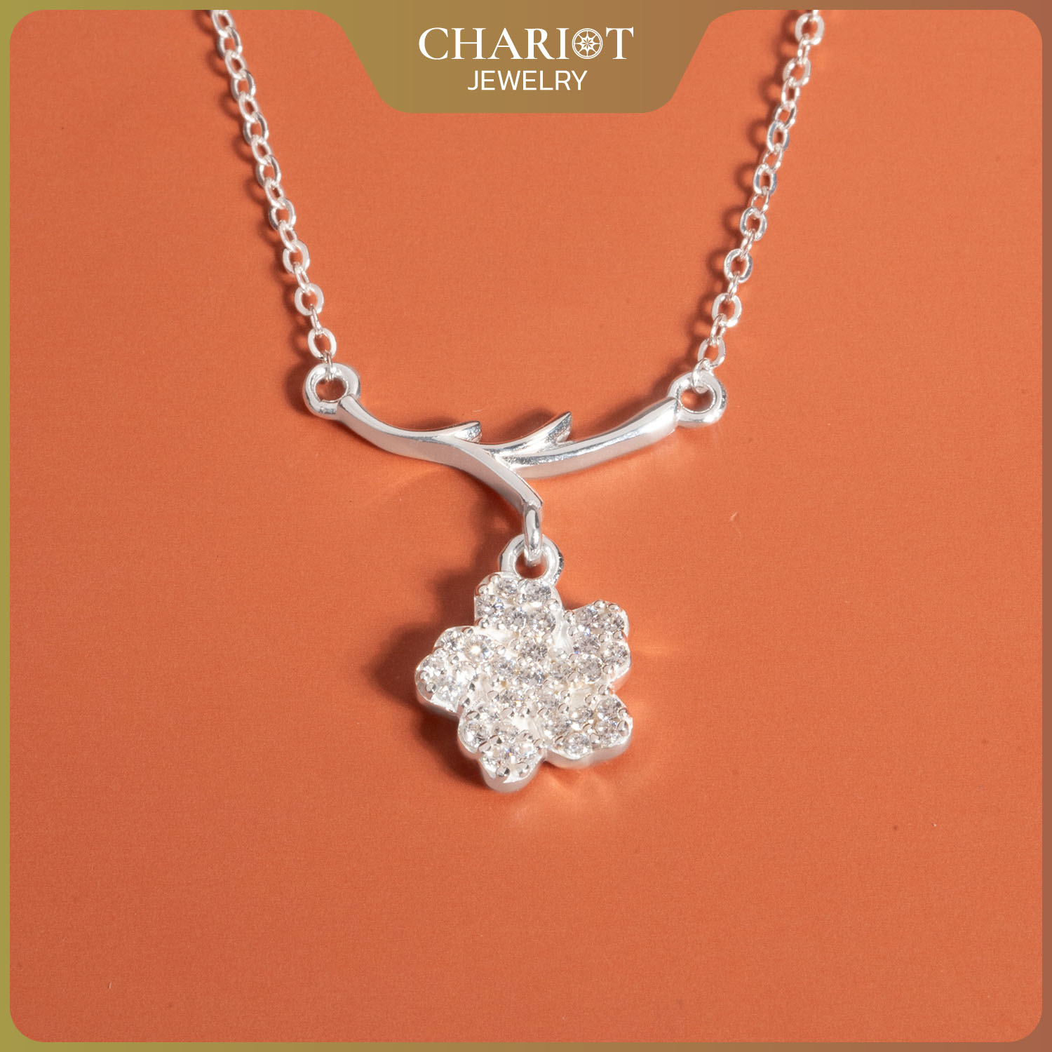 Dây chuyền bạc s925 DCJ159 Blossom Charm ChariotJewelry