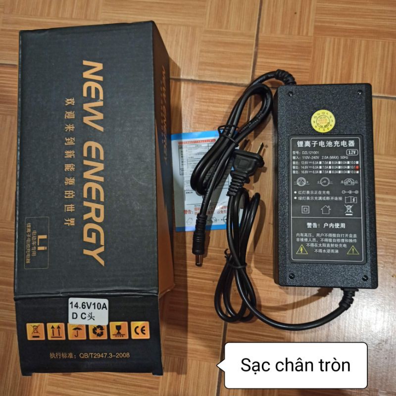 Sạc 14.6V 10A cho pin sắt photphat hệ 4S. Sạc 12.6V 10A cho pin lion hệ 3S