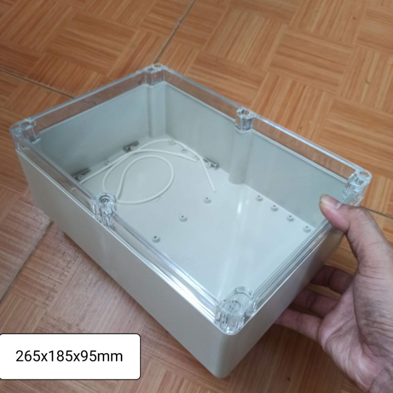 HỘP NHỰA ABS 265x185x95mm NẮP TRONG, lắp được 24 pin 32650 hoặc 12 pin 33140