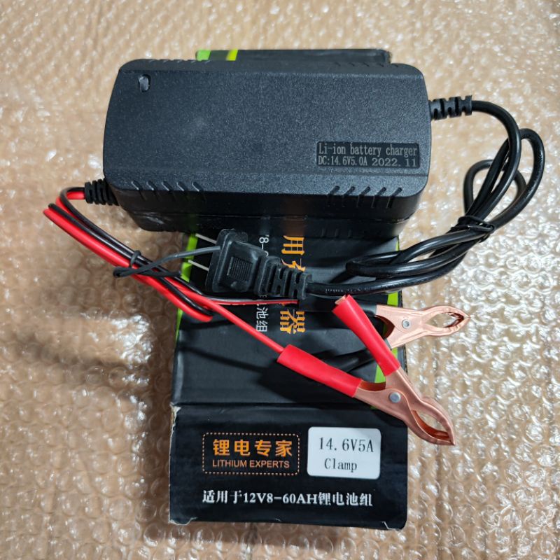 Sạc chân kẹp cá sấu 14.6V 5A pin sắt 4s, 12.6V 5A pin lion 3s