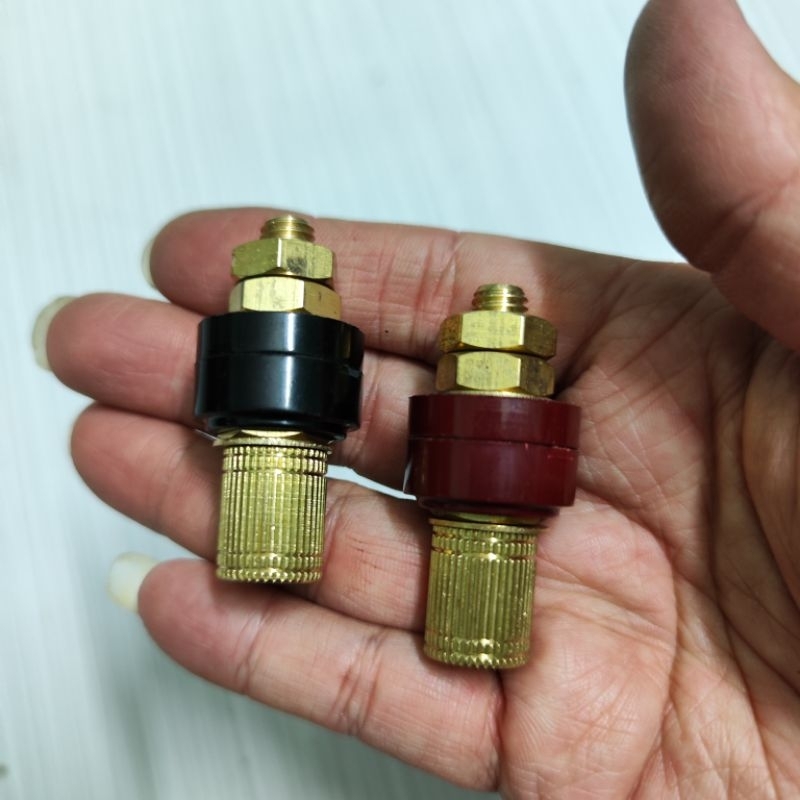 Cặp cọc đồng M6, M8 lắp vỏ acquy, dùng kẹp cá sấu hoặc cos