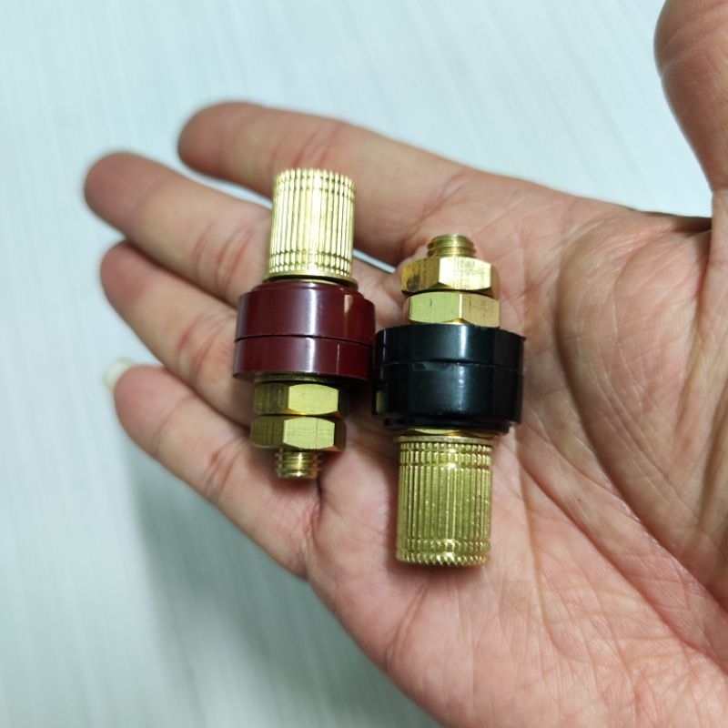 Cặp cọc đồng M6, M8 lắp vỏ acquy, dùng kẹp cá sấu hoặc cos