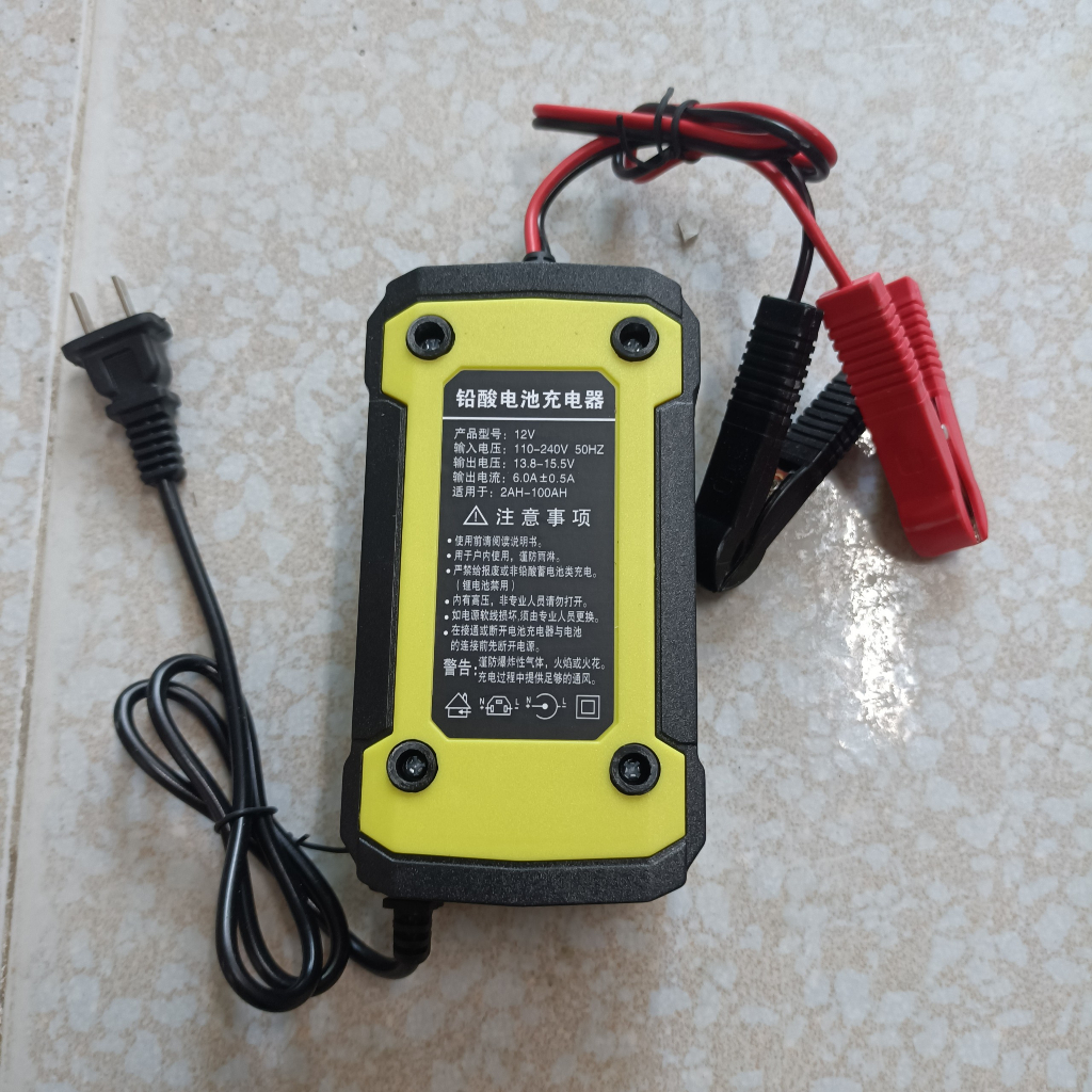 Sạc bình ắc quy 12V/6A 4-120AH có khử sunfat sạc được cả bình khô và nước