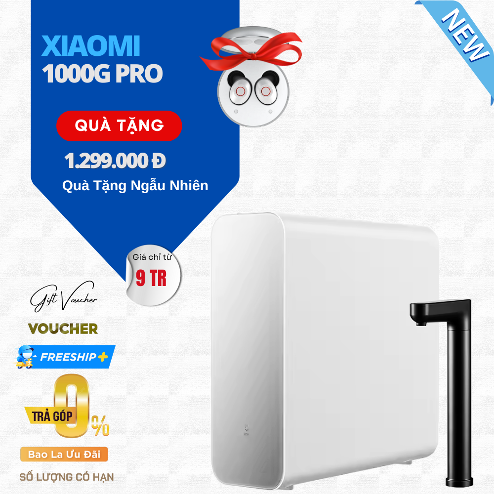 Máy Lọc Nước Xiaomi Mijia 1000G Pro – Màn Hình Cảm Ứng, Lõi Lọc 6 Giai Đoạn, Lọc Nhanh