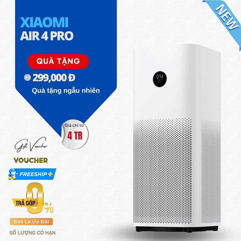 Máy Lọc Không Khí Xiaomi Mi Air Purifier 4 Pro Cảm Ứng Khử UV Kết Nối App Phù Hợp Không Gian 60 m2 - Hàng Chính Hãng