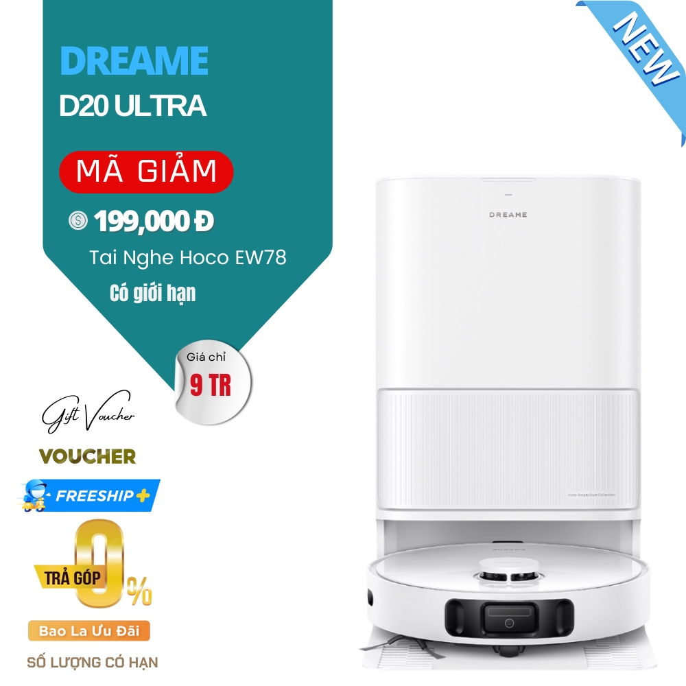 Robot Hút Bụi Lau Nhà Dreame D20 Ultra Ultra 13.000 Pa - Bản Quốc Tế
