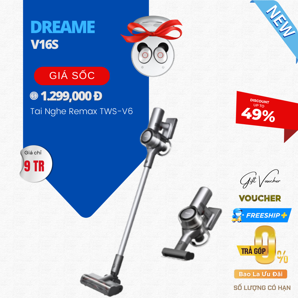 Máy Hút Bụi Không Dây Dreame V16s Lực Hút 32.000 Pa - Nhập Khẩu