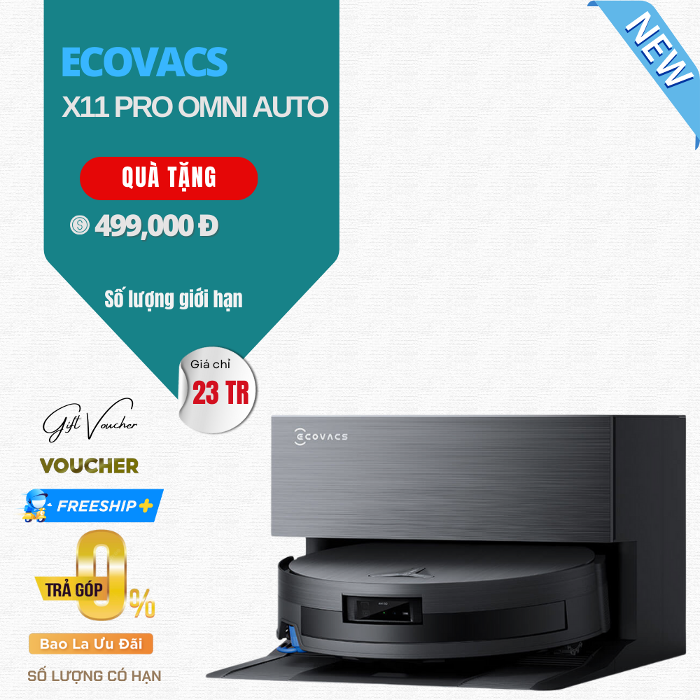 Robot Hút Bụi Lau Nhà Ecovacs Deebot X11 Pro Omni Auto Water - Bản Quốc Tế