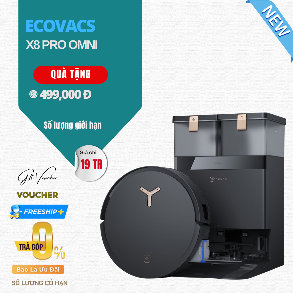 Robot Bút Bụi Lau Nhà Ecovacs Deebot X8 Pro Omni – Bản Quốc Tế