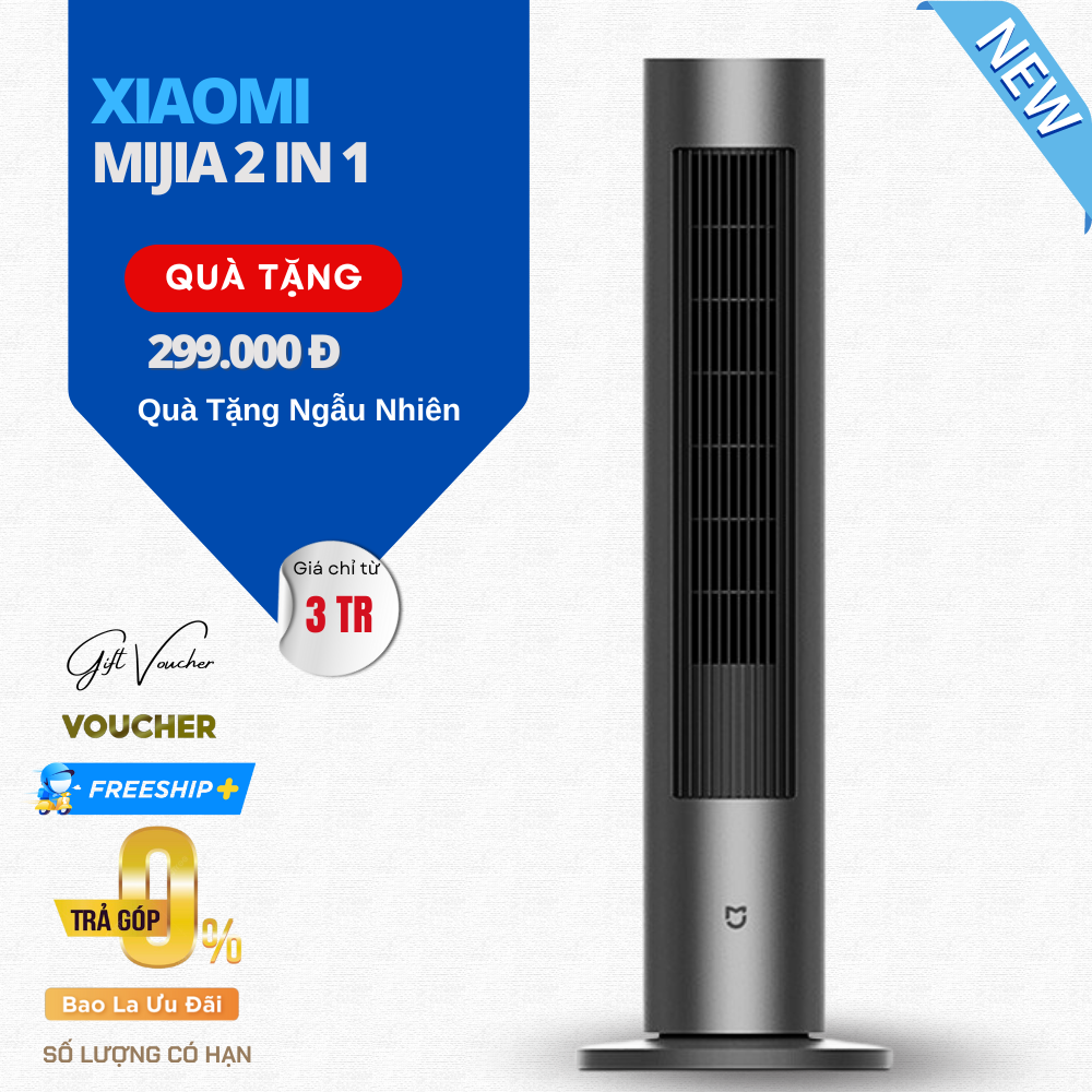 Quạt Tháp Không Cánh Xiaomi Mijia Inverter 2 in 1 – Kết Nối App Mihome - Làm Mát Kèm Sưởi Ấm