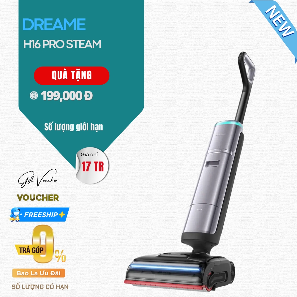 Máy Hút Bụi Lau Nhà Dreame H16 Pro Steam | Lực Hút 28.000Pa - Bản Quốc Tế