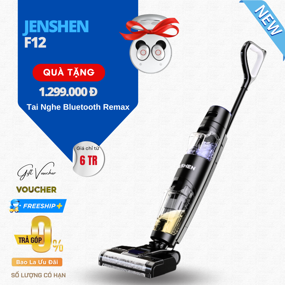 Máy Lau Nhà Jashen F12 Khử Khuẩn UV Lực 10.000 Pa - Bản Quốc Tế