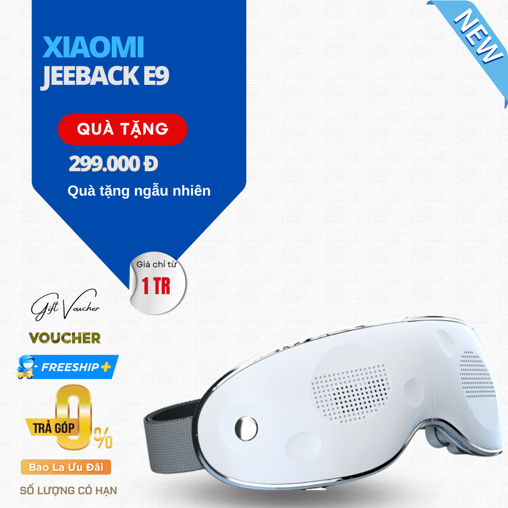 Máy Massage Mắt Xiaomi Jeeback E9 Tích Hợp Nghe Nhạc Chế Độ Massage 3D Dễ Chịu - Hàng Nhập Khẩu