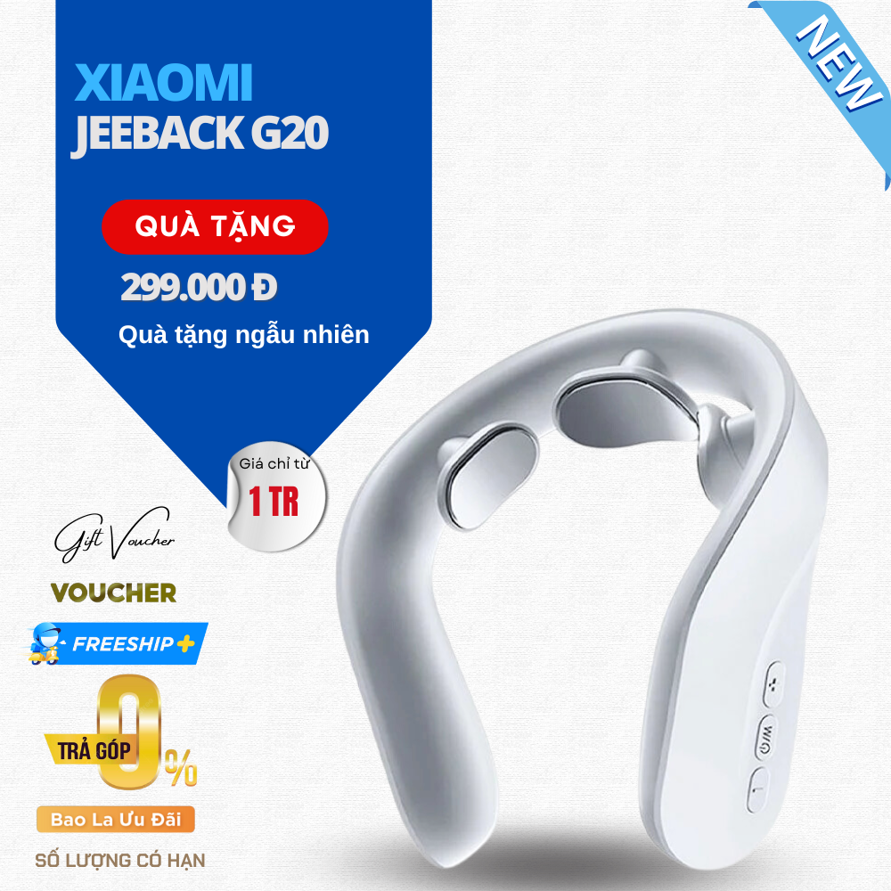 Máy Massage Cổ Vai Gáy Xiaomi Jeeback G20 Tích Hợp Kết Nối App Gồm 4 Kỹ Thuật Massage 15 Chế Độ Khác Nhau - Hàng Nhập Khẩu